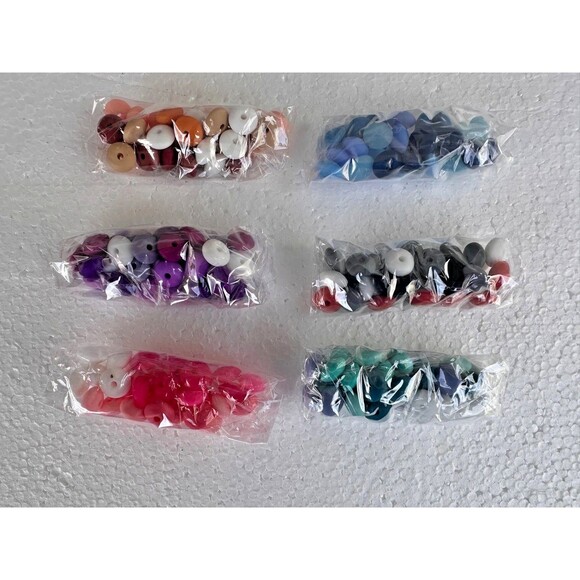 180Pcs Multicolor Silicone Beads – Round Abacus Beads for DIY Craft Projects - Picture 2 of 7